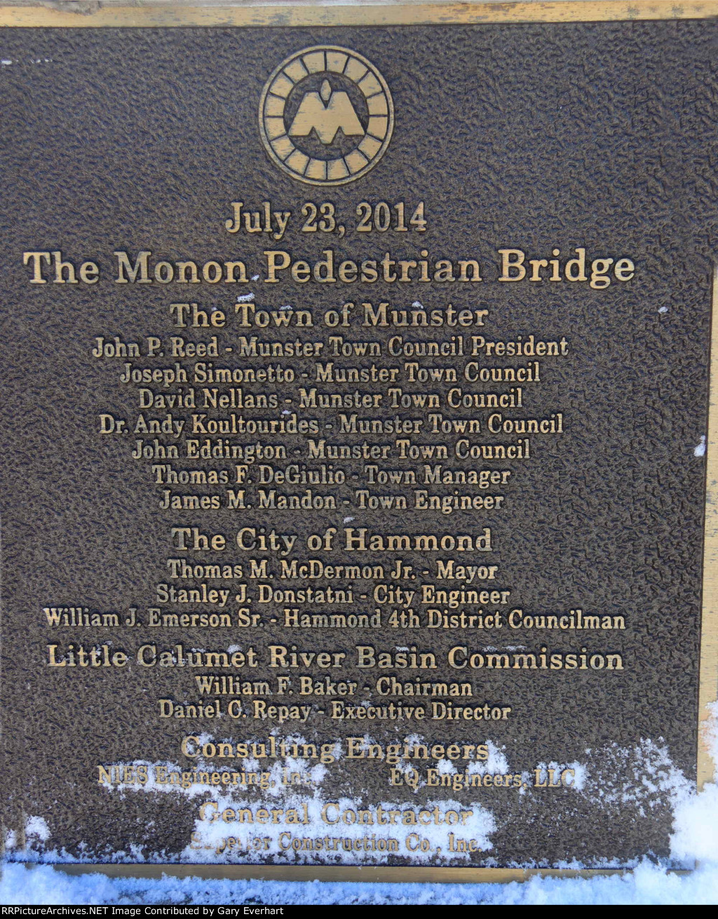 Monon Pedestrian Bridge Plaque